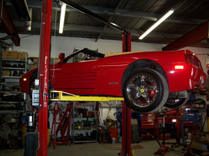 Car getting repaired